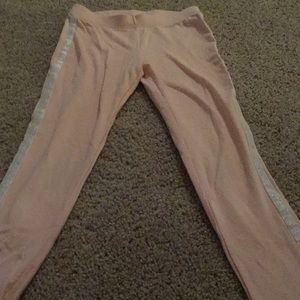 Pink pants long pants.